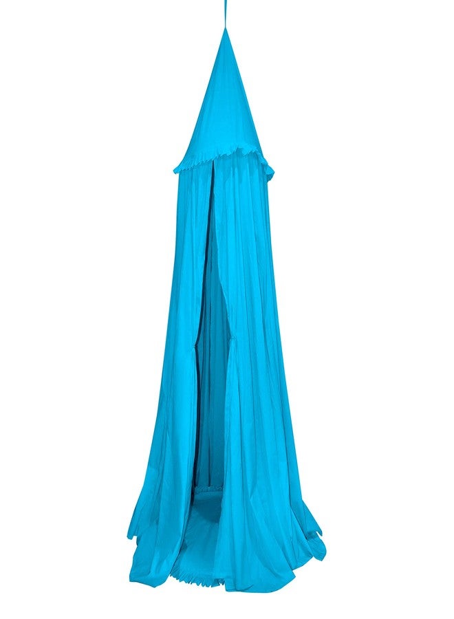 Next Day Art Teepee Play Tent for Kids Portable Foldable Flag House for Children Play Tents with Mat for Girl and Boy with Carry Case Canvas Playhouse Indoor and Outdoor with Baby Pillow Queen - Sky Blue - Image 1